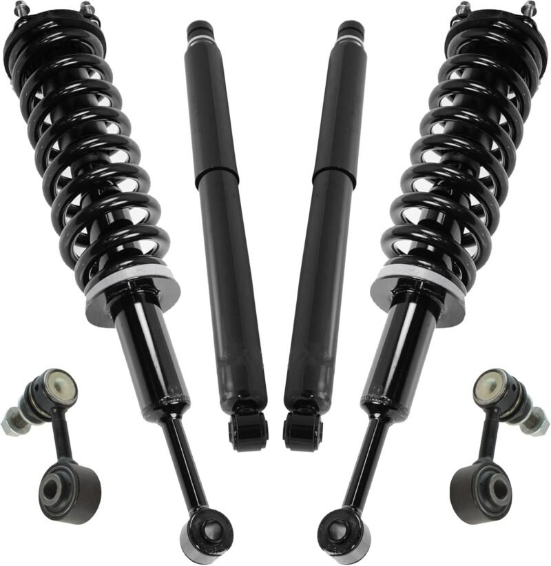 Front and Rear Suspension Kit Complete Strut & Coil Spring Assembly Shock Absorber Sway Bar Stabilizer Link Compatible with 2007-2021 Toyota Tundra